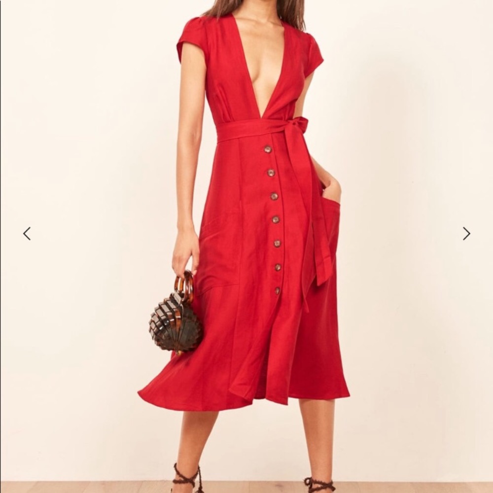 Reformation - Bavu Dress - Cherry - Size 0